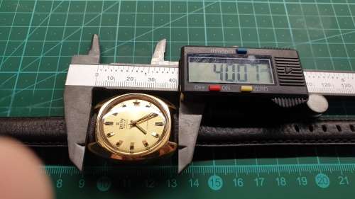 Vintage 1970`s Delfin Edox Large Men`s Automatic Date Watch