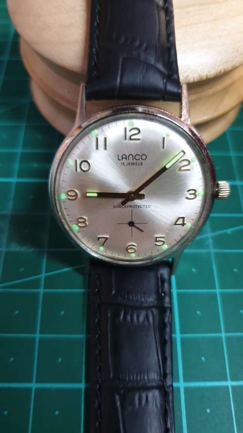 Large Vintage Lanco Manual Wind Men`s Watch Perfectly Restored