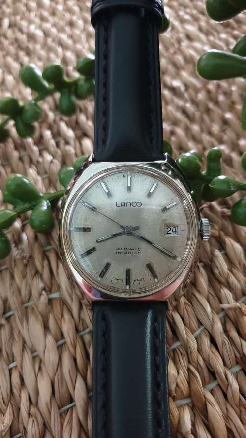 Vintage Large Lanco Men`s Automatic Date Watch - fully restored