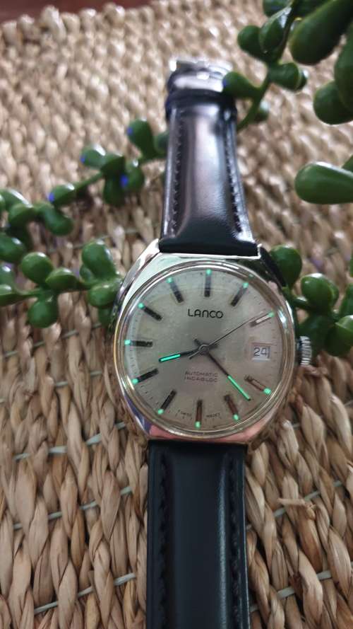 Vintage Large Lanco Men`s Automatic Date Watch - fully restored