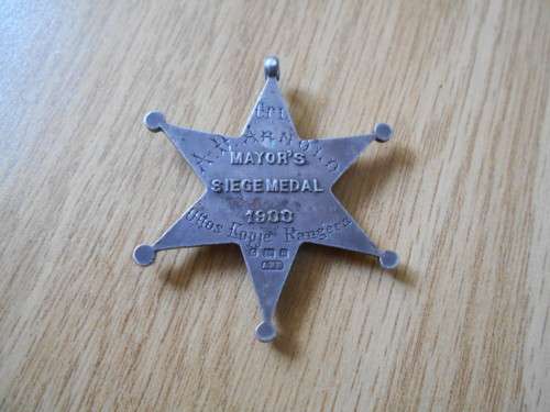 A silver Kimberley Star Medal, Mayor`s Siege Medal 1900, hallmarked Birmingham 1900