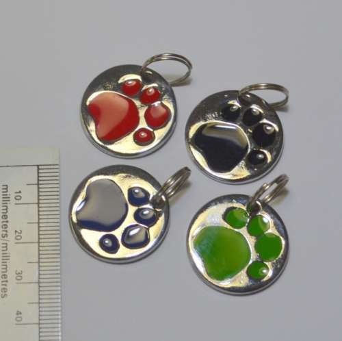 12 Stainless steel doggy paw pendants