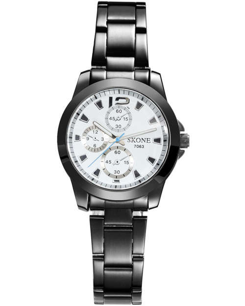 Skone Shefford Gunmetal Ladies Watch - White