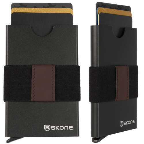 Minimalist Wallet - Card Holder & Money Clip Band - RFID Blocking-Black