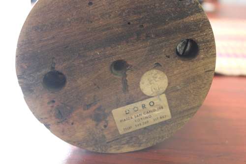 Antique Italian Solid Wood and Brass Coffee Grinder Mill 43 cm tall by 12.5cm wide (untested)