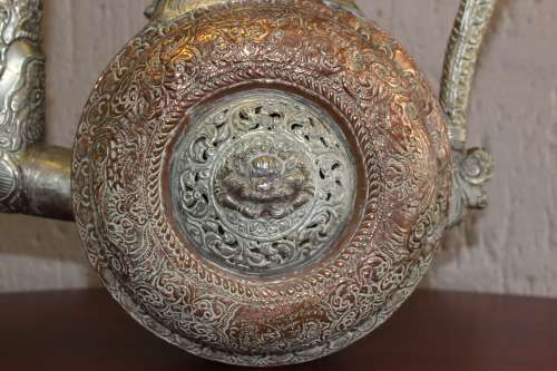 Spectacular Antique Tibetan Kashmiri Ceremonial Dragon Ewer Circa mid 1800s 65cm tall x 45 x 17