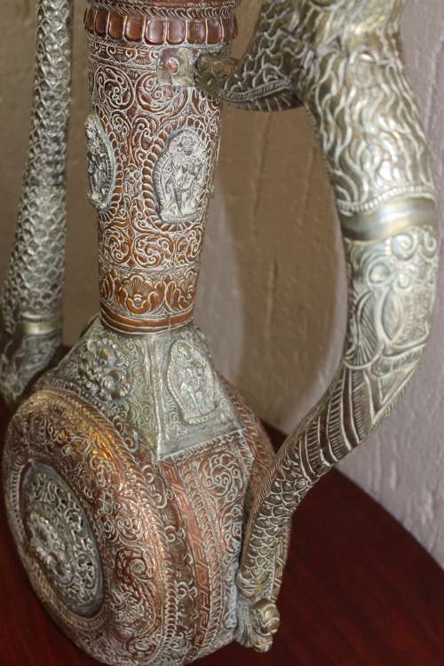 Spectacular Antique Tibetan Kashmiri Ceremonial Dragon Ewer Circa mid 1800s 65cm tall x 45 x 17