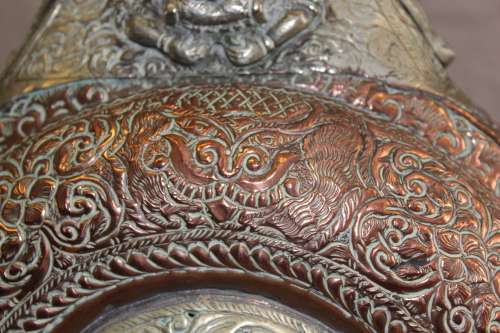 Spectacular Antique Tibetan Kashmiri Ceremonial Dragon Ewer Circa mid 1800s 65cm tall x 45 x 17