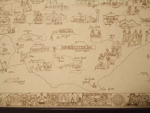 Original 1999 Charlotte K Colonial architecture Map 96.5cm by 60cm