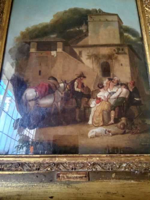 Antique oil painting Signed PH Wouvermans marked on Back part of Gen. Boulanger collection 75x63cm