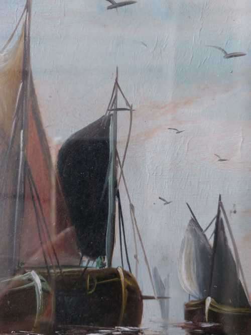 Antique Oil Painting believed to be by US artist Albert Ruben 41.5x 49.5cm