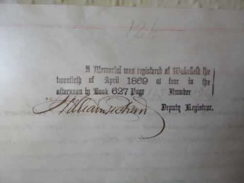 Antique 1869 Yorkshire Indenture on Vellum with original stamps Huge 87x63cm double sided