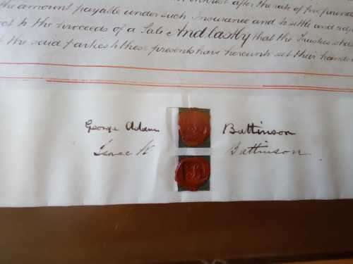 Antique 1869 Yorkshire Indenture on Vellum with original stamps Huge 87x63cm double sided