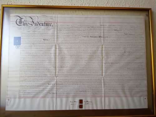 Antique 1869 Yorkshire Indenture on Vellum with original stamps Huge 87x63cm double sided