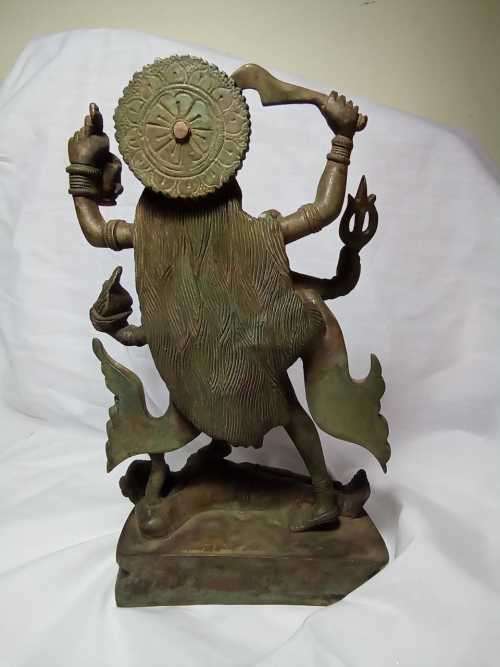 Antique Indian Temple Bronze of the God of Death, Kali! 24cm tall very heavy solid