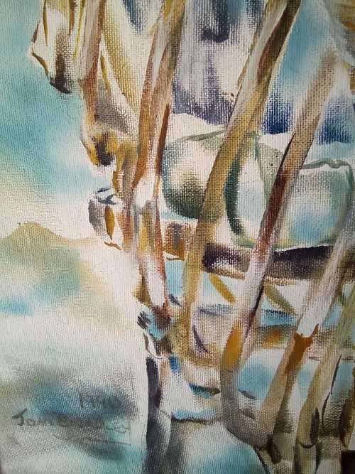 Huge oil on board by Joan Broadley 128cm by 66cm