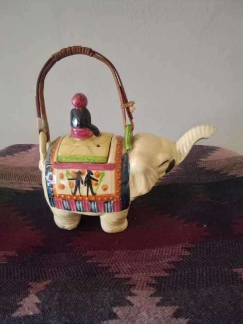 Antique Japanese Elephant Teapot 17 by 17cm