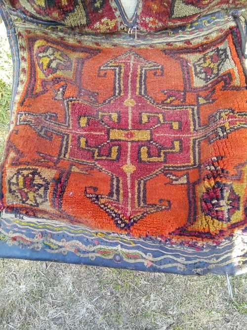 Antique 19th century Persian Hand woven Nomadic Saddle bag, 135 by 48cm