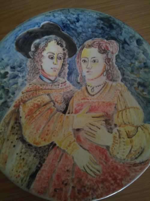 Signed original Jeanne Kotze Louw hand painted Art plate 31cm wide