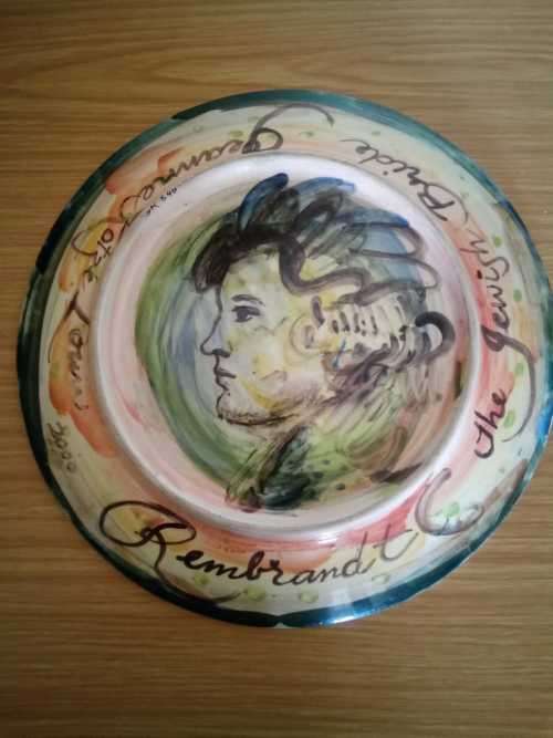 Signed original Jeanne Kotze Louw hand painted Art plate 31cm wide