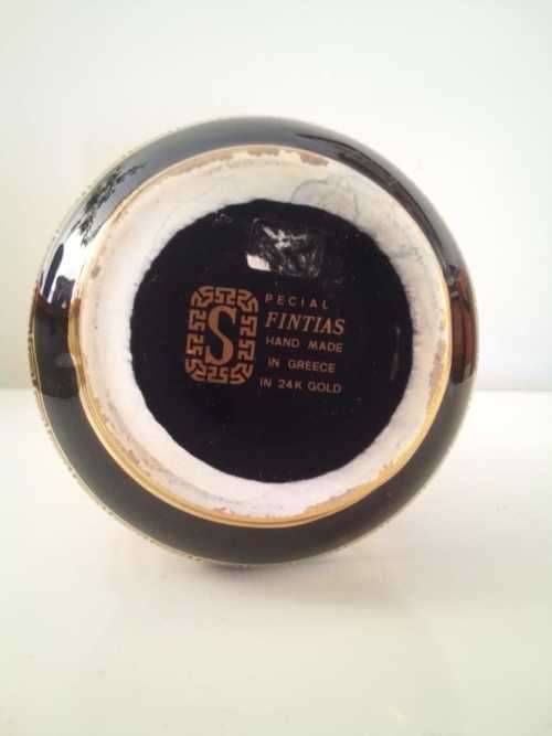 24k Gold detailed Greek Vase 15cm tall