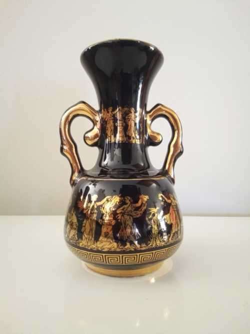 24k Gold detailed Greek Vase 15cm tall