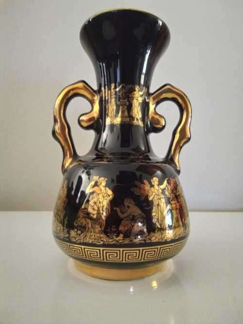 24k Gold detailed Greek Vase 15cm tall