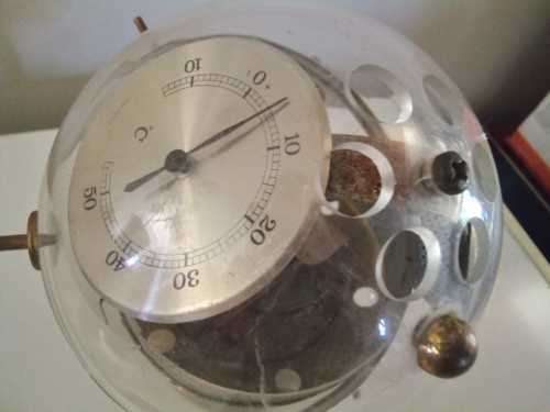 Vintage 1960s Huger Sputnik Barometer/weather station 18cm tall (steampunk a/f)