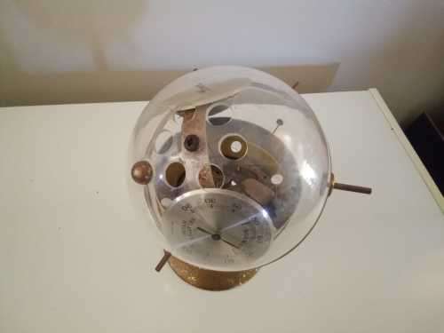 Vintage 1960s Huger Sputnik Barometer/weather station 18cm tall (steampunk a/f)