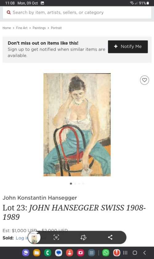 John Konstantin Hansegger (1908-1988) Original Oil Painting 76x61cm Huge Investment Value!