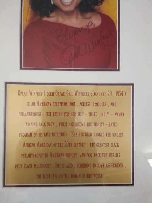 Original Oprah Winfrey Autographed Headshot in Lovely frame. 78cm x 49cm