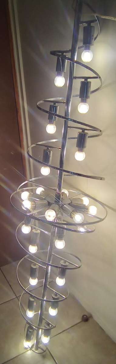 Stunning 190cm tall by 46cm wide Chromed Pendant Chandelier Including all 25 leds