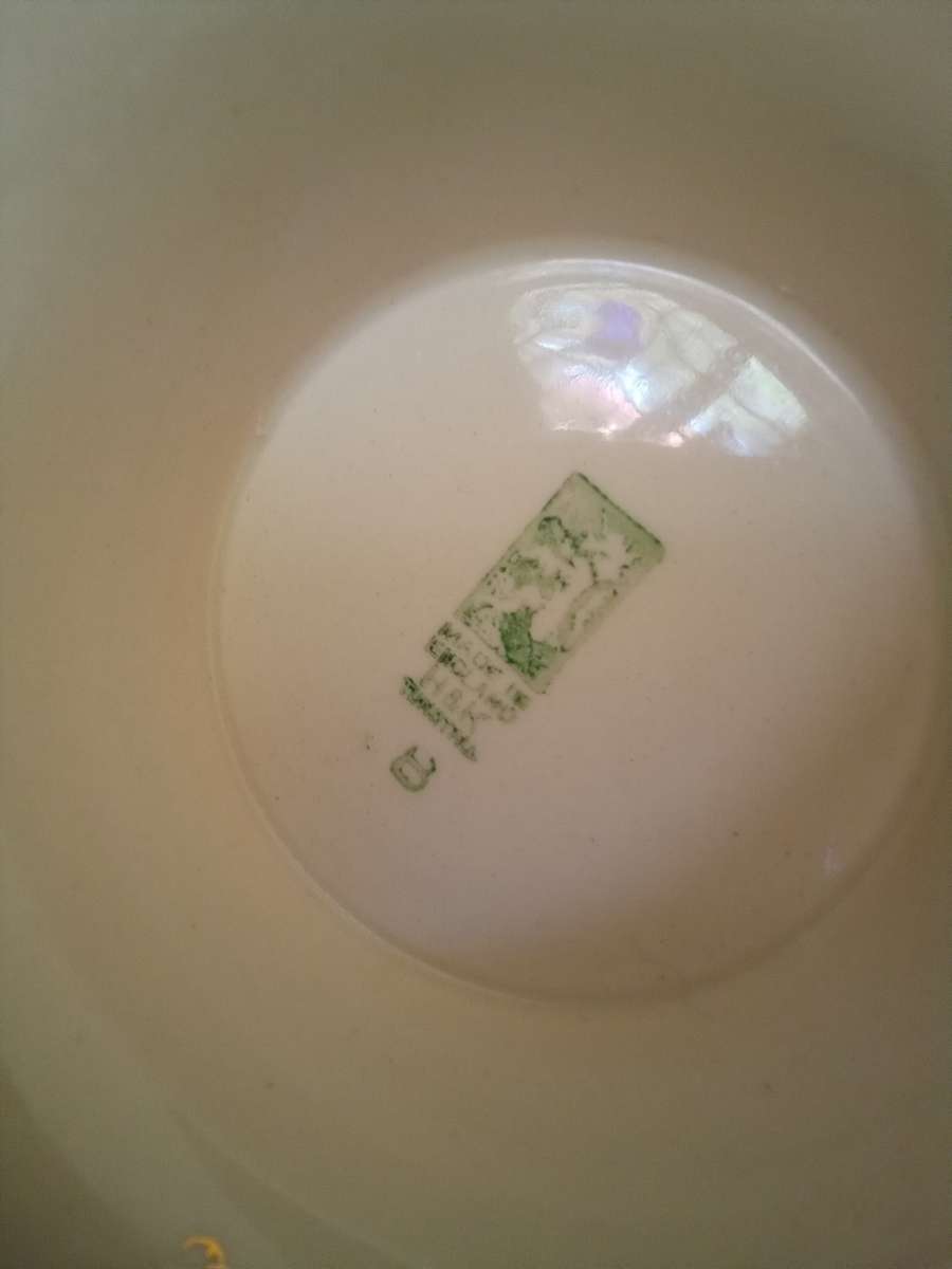 Vintage H & K Tunstal Petit Point Pansy, footed Server 24 cm by 6cm tall