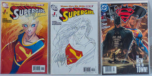 Supergirl Trio Signed by Michael Turner