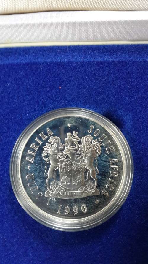 1990-Protea -Proof -R1 ( Silver in SA Mint Box )