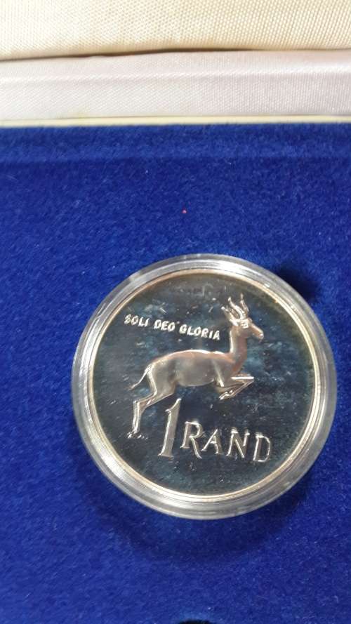 1990-Protea -Proof -R1 ( Silver in SA Mint Box )