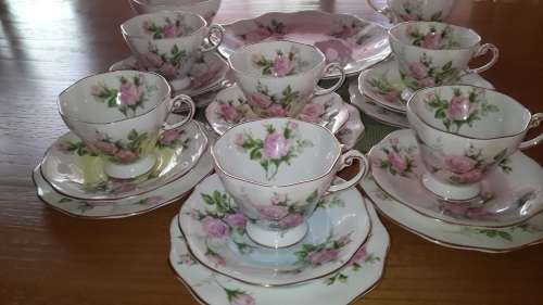 Vintage Foley Bone China 21 Piece -Tea Set -Pink Roses -Plus Plus Extra's.