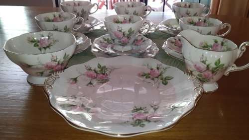 Vintage Foley Bone China 21 Piece -Tea Set -Pink Roses -Plus Plus Extra's.