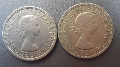 Rhodesia /Nyasaland -2 x Half Crowns -1955 and 1956