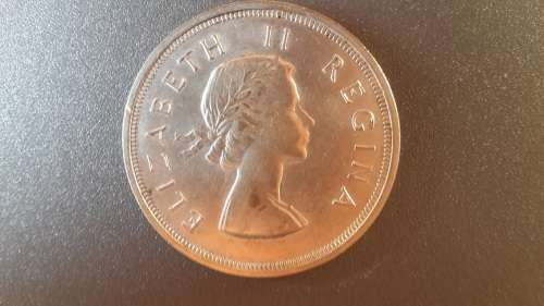 1955 -5 Shillings Silver Crown -Union of SA - Scarce