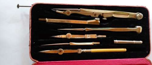 Vintage Brass Drawing Tool Set