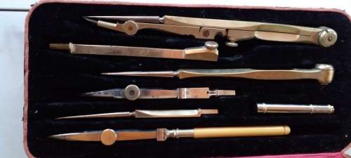 Vintage Brass Drawing Tool Set
