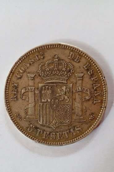 1892  5 Pesetas  -Alfonso X111 of Spain