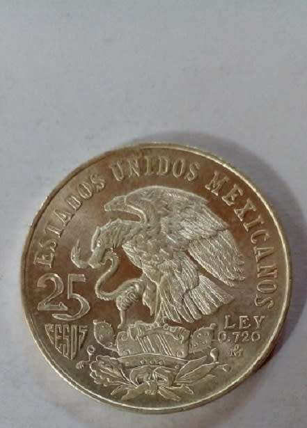 1968 -Mexico Olympic Games 25 Ley Silver Coin