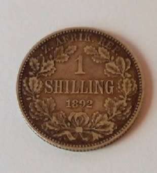 1892 ZAR One Shilling