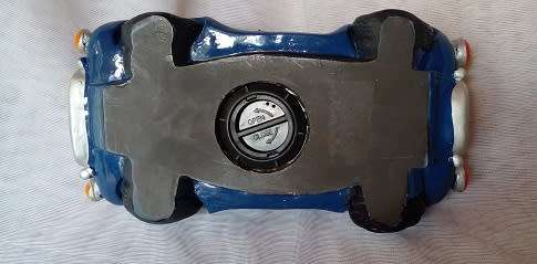 Vintage -Ceramic Car,- Money Box with Two Funny Guys, off on a Golf Trip.