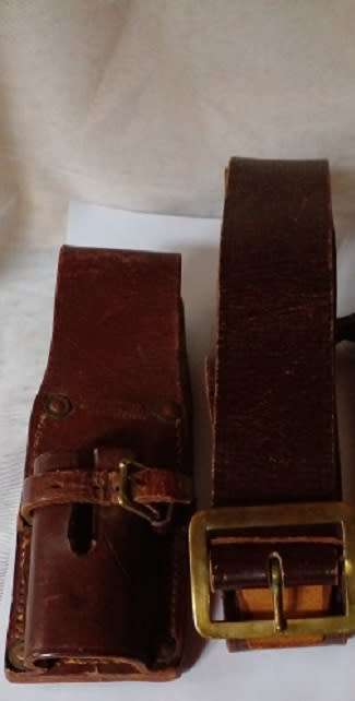 1942 -Bayonet Frog Manufactured by Greatrex JHB plus a SANDF Leather Belt