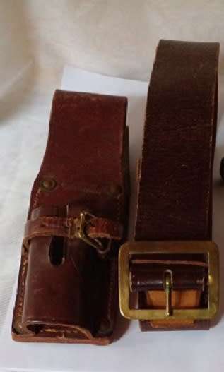 1942 -Bayonet Frog Manufactured by Greatrex JHB plus a SANDF Leather Belt