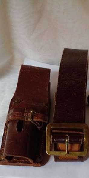 1942 -Bayonet Frog Manufactured by Greatrex JHB plus a SANDF Leather Belt