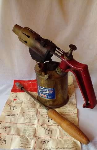 Vintage -Swedish Optimus Brass Paraffin Blow Torch (Soldering Iron).